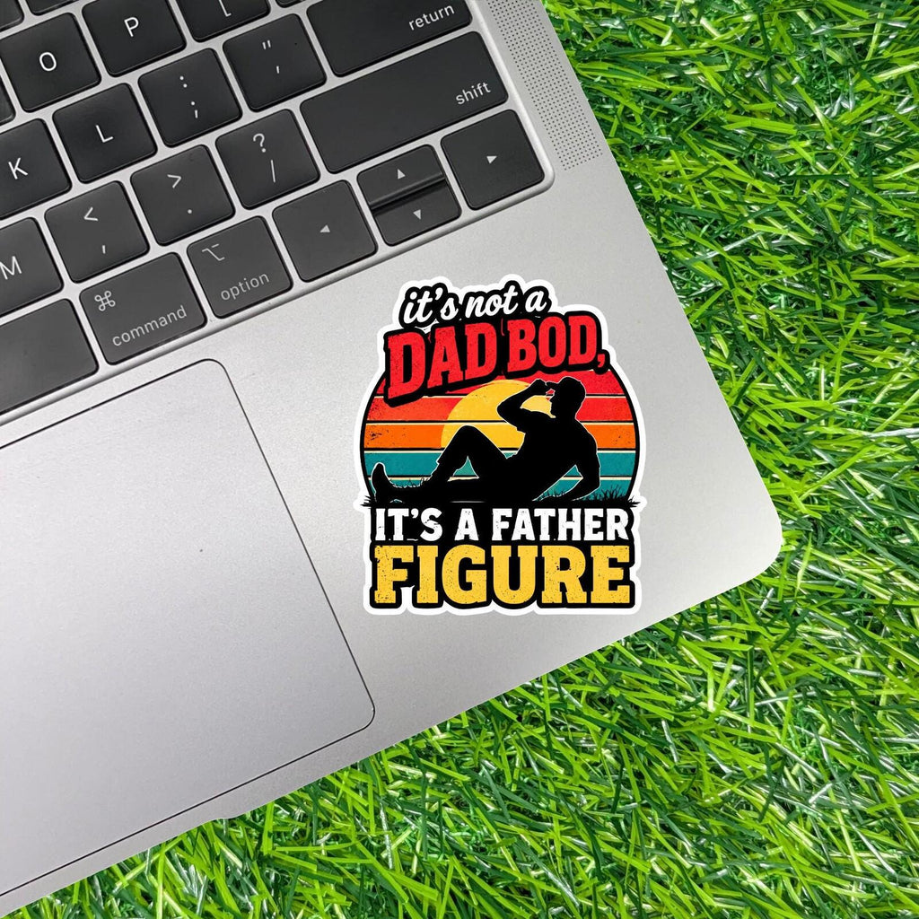 It's Not A Dad Bod Its A Father Figure Retro Sunset Decal Man Silhouette Sticker