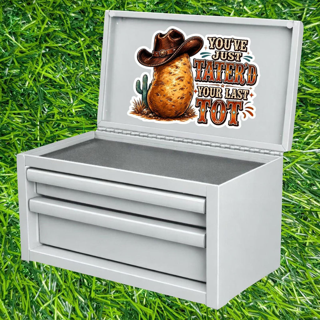 Tater Tot Cowboy Sticker Western Potato Decal Country Sass Rodeo Snack Meme