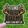 I Like Big Bucks Deer Hunting Sticker Antler Decal Hunter Woods Camp Buck Humor