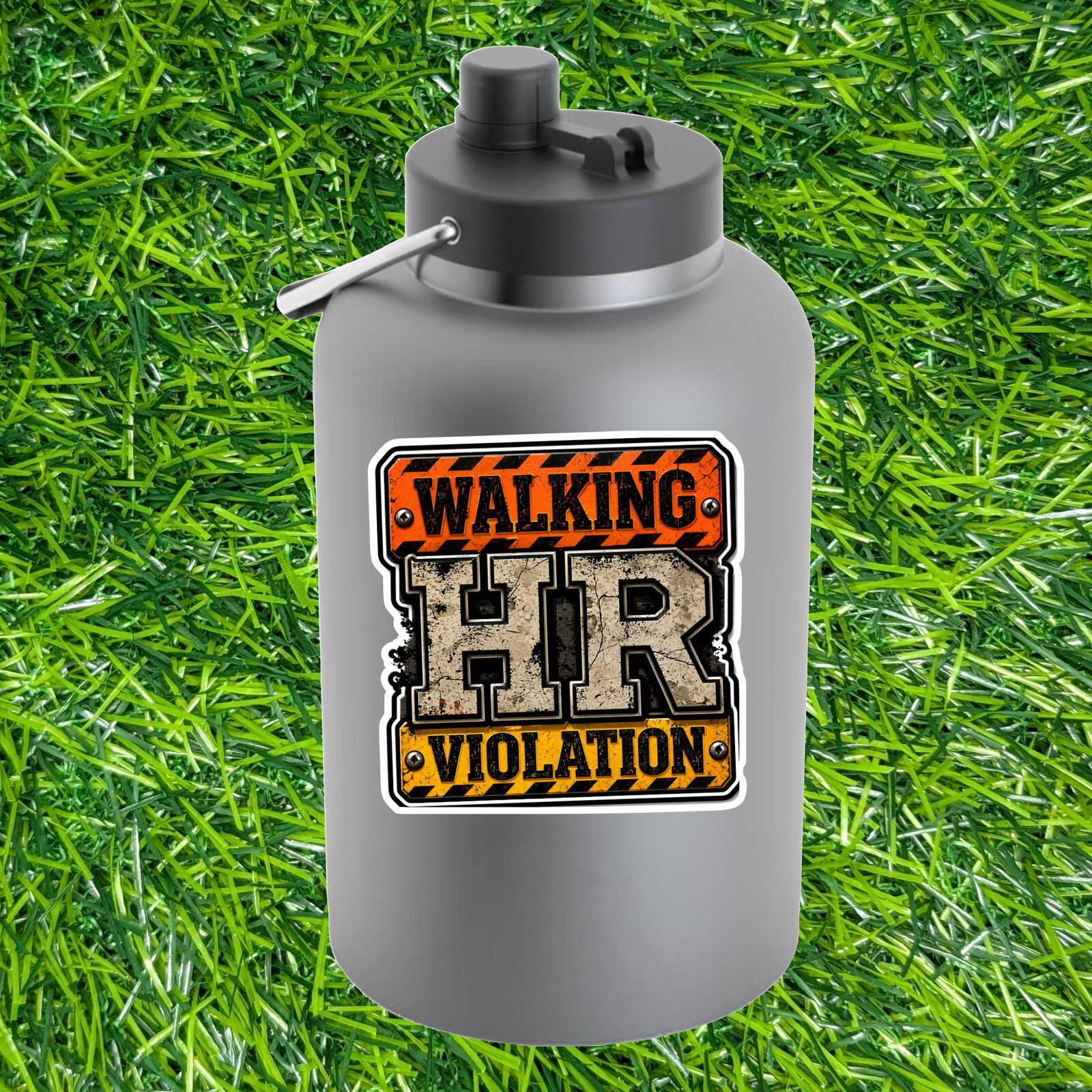 Walking HR Violation Sticker Decal Sarcastic Blue Collar Industrial Warning Sign