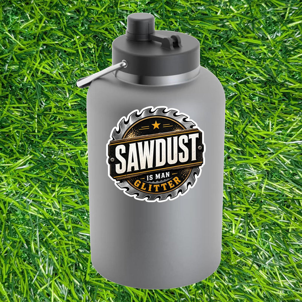 Sawdust Is Man Glitter Sticker, Woodworker Decal, Carpenter Humor, Wood Shop