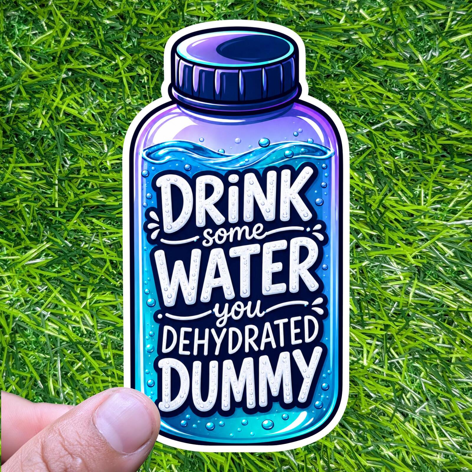 Drink Some Water Sticker Hydration Bottle Dehydrated Dummy Decal Nurse Gym Reminder Tumbler