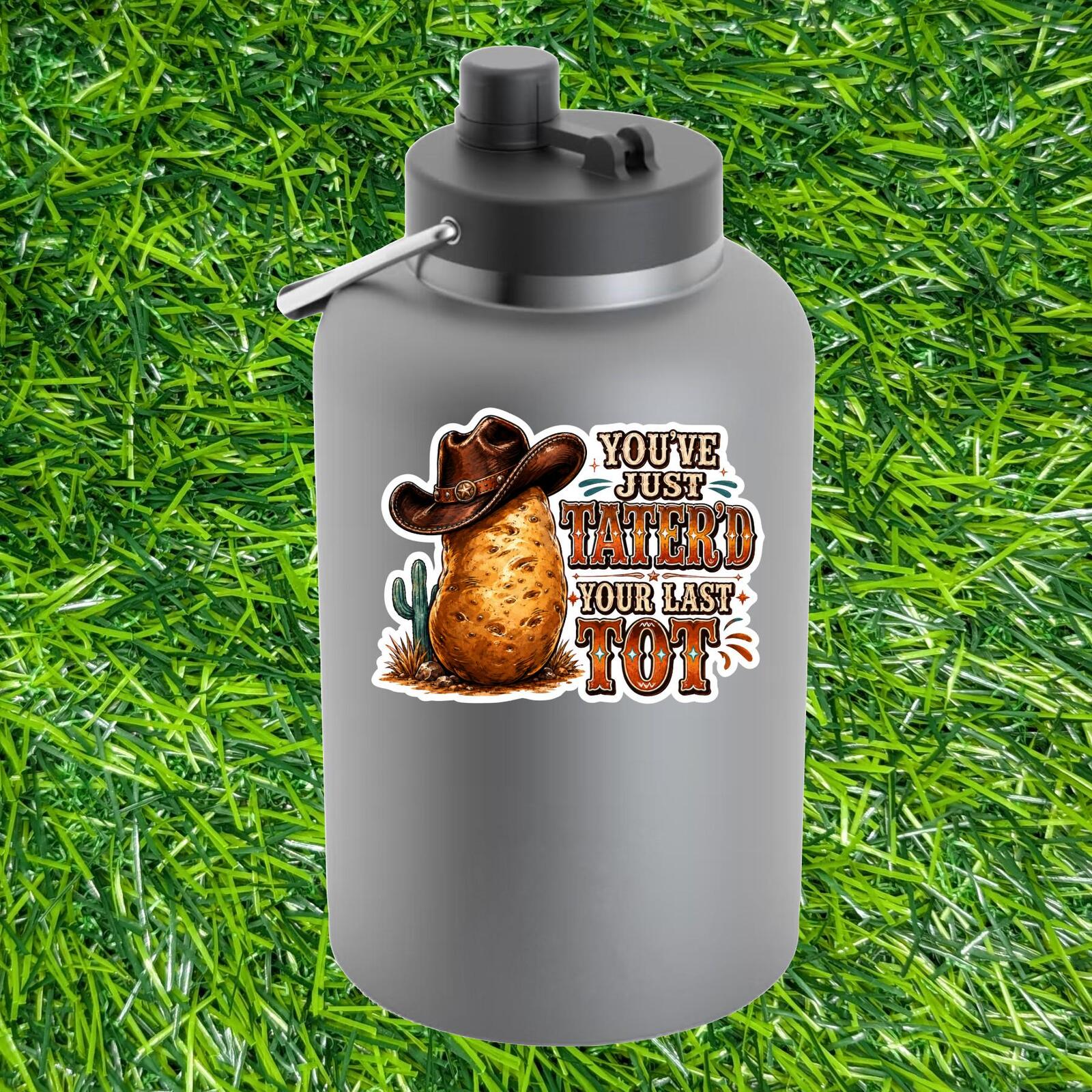 Tater Tot Cowboy Sticker Western Potato Decal Country Sass Rodeo Snack Meme
