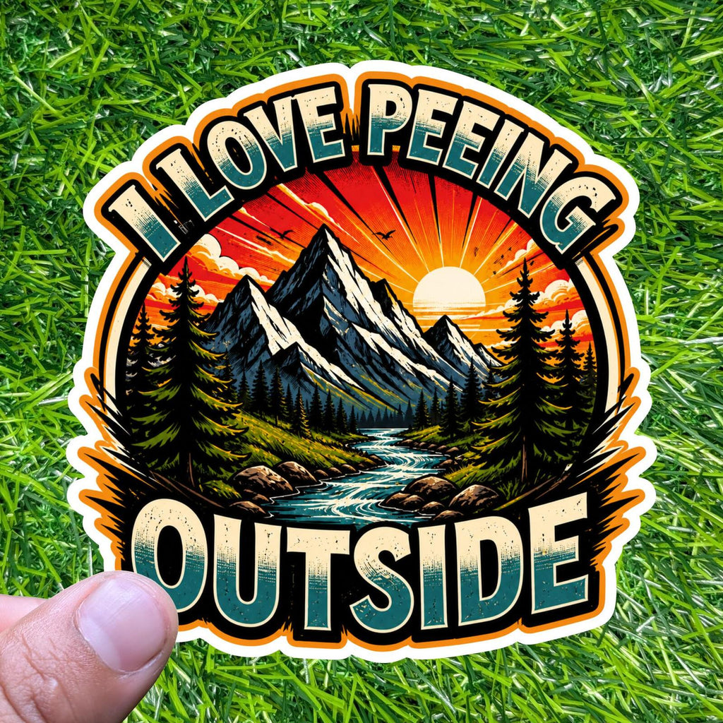 I Love Peeing Outside Sticker Camping Outdoor Hiker Nature Camper Backpacker