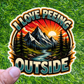 I Love Peeing Outside Sticker Camping Outdoor Hiker Nature Camper Backpacker