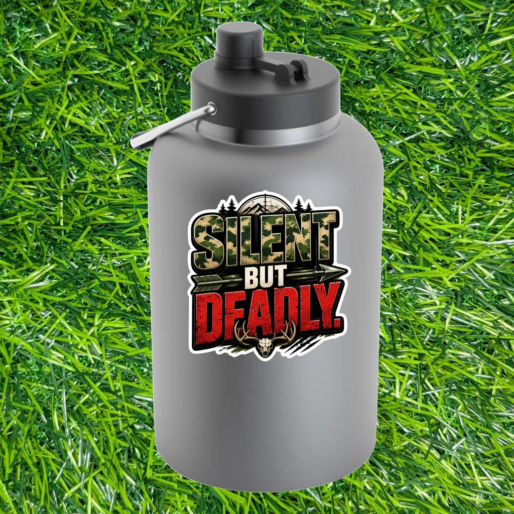 Silent But Deadly Bowhunter Decal Camo Deer Skull Arrow Archery Sticker Hunting