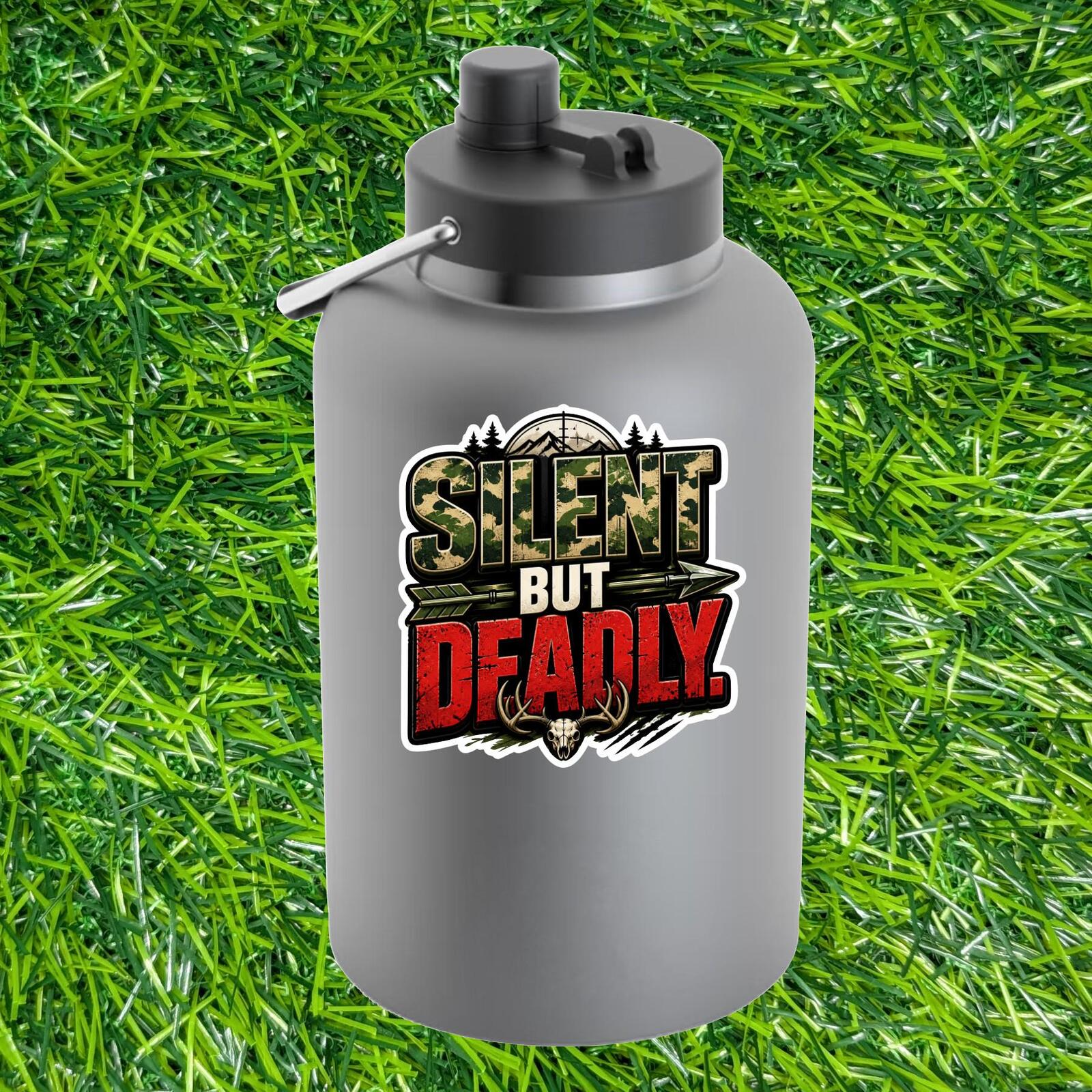 Silent But Deadly Bowhunter Decal Camo Deer Skull Arrow Archery Sticker Hunting