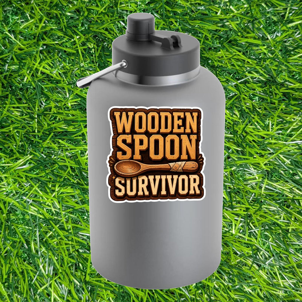 Wooden Spoon Survivor Sticker Childhood Discipline Kitchen Decal Retro Parenting