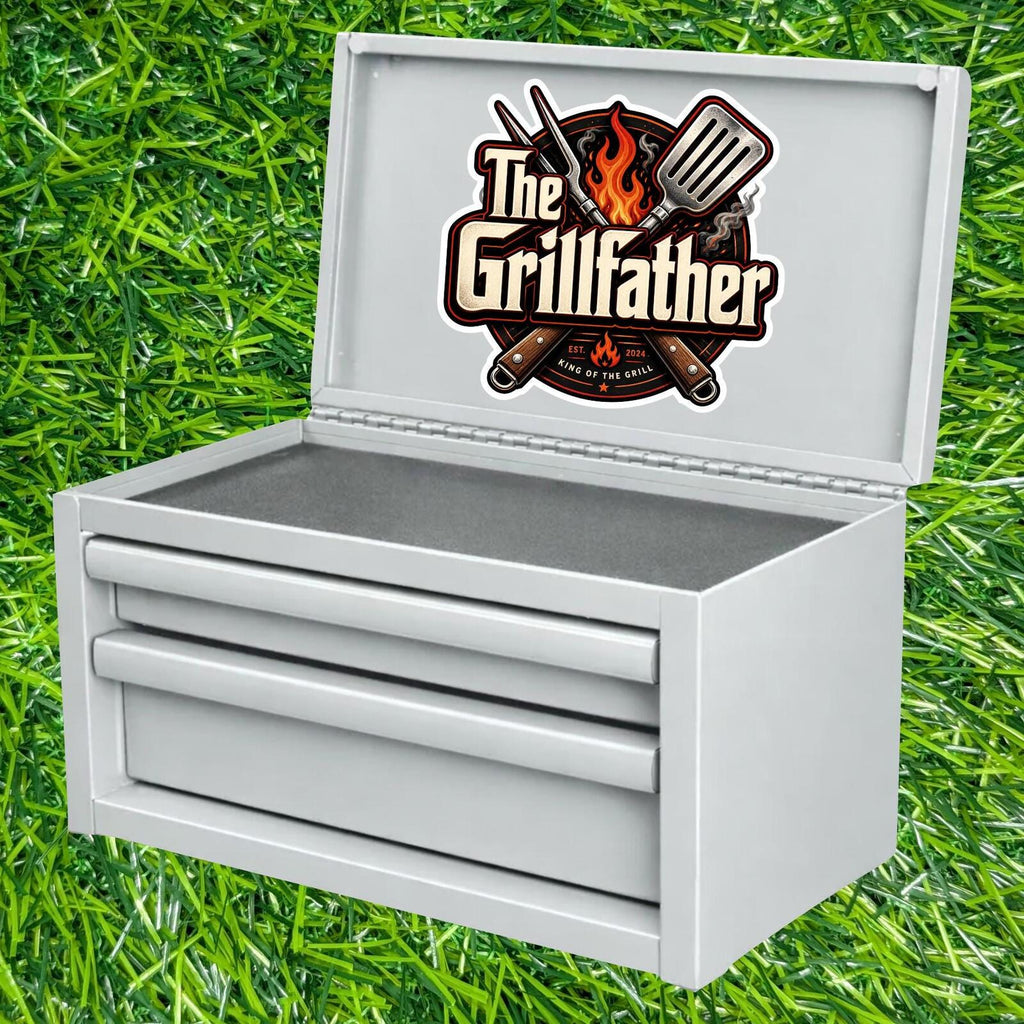 The Grillfather King Grill Decal BBQ Spatula Backyard Sticker Cookout Dad Chef