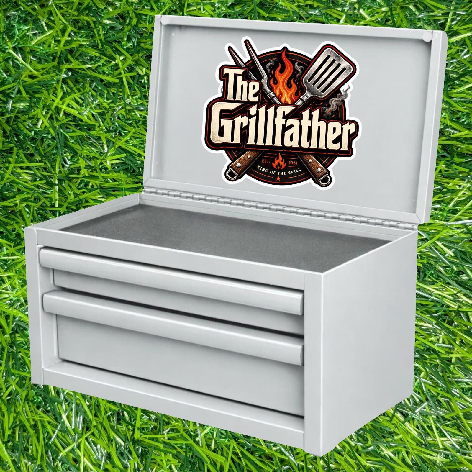 The Grillfather King Grill Decal BBQ Spatula Backyard Sticker Cookout Dad Chef