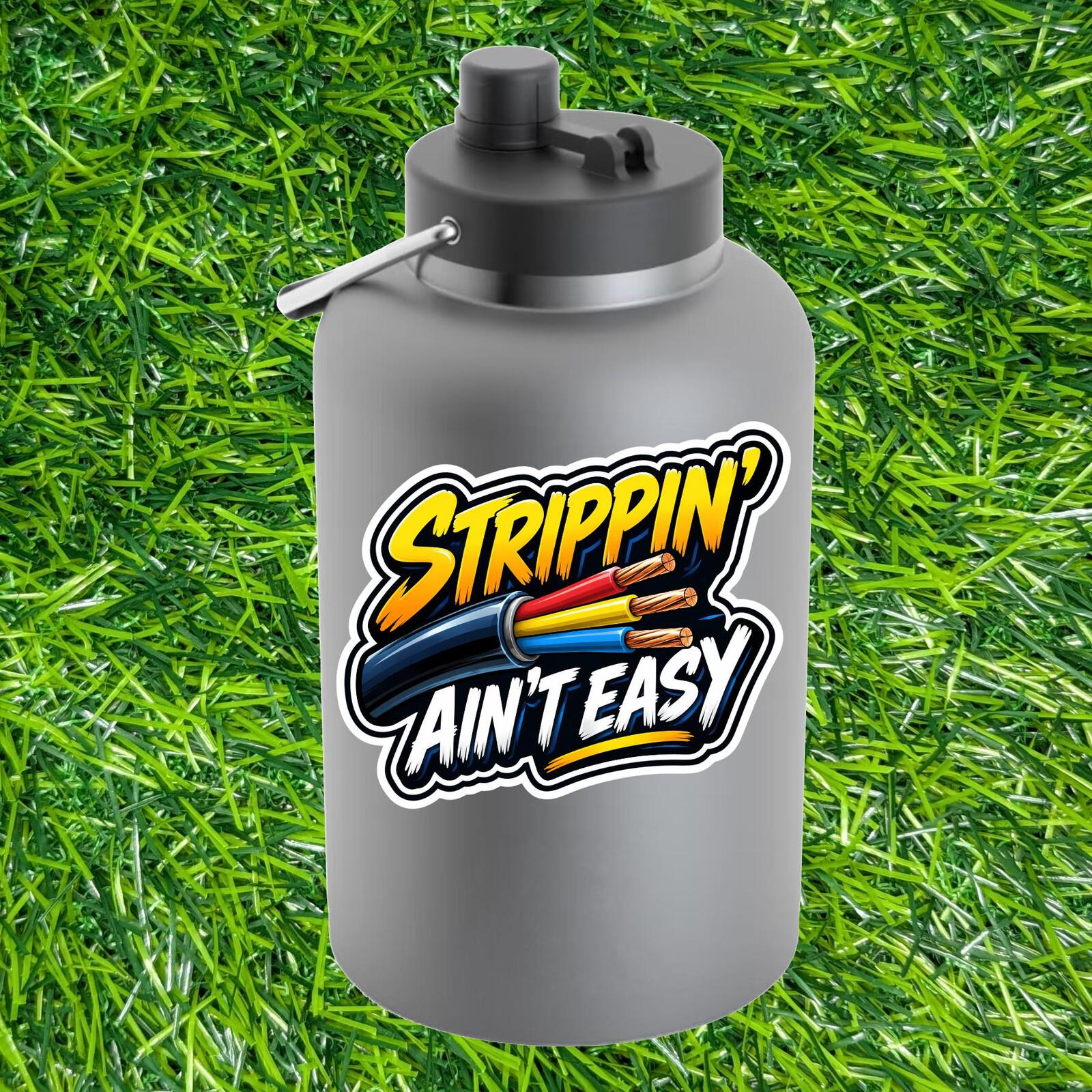Stippin' Ain't Easy, Electrician Sticker Funny Wire Stripper Decal Trades Humor