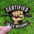 Certified Zip Tie Mechanic Sticker, Funny Car Repair Decal, DIY Garage Humor