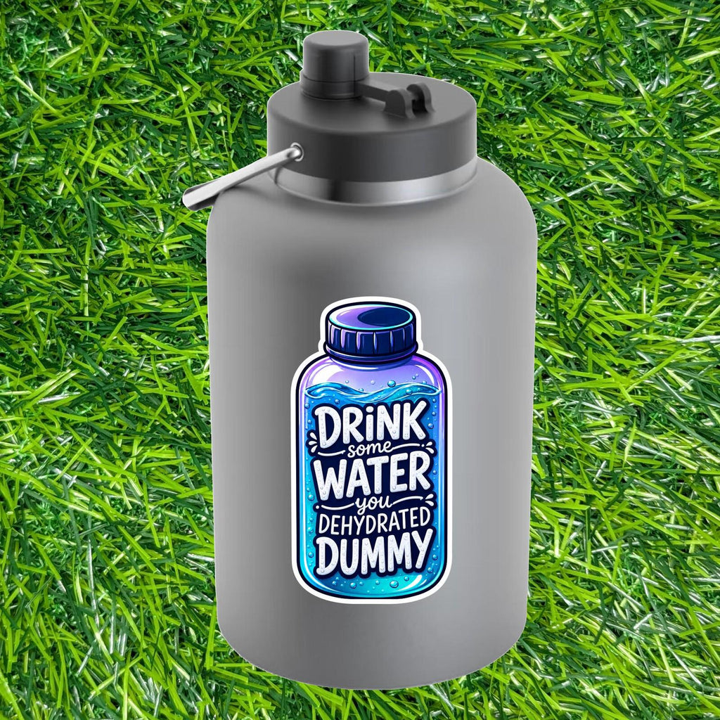 Drink Some Water Sticker Hydration Bottle Dehydrated Dummy Decal Nurse Gym Reminder Tumbler