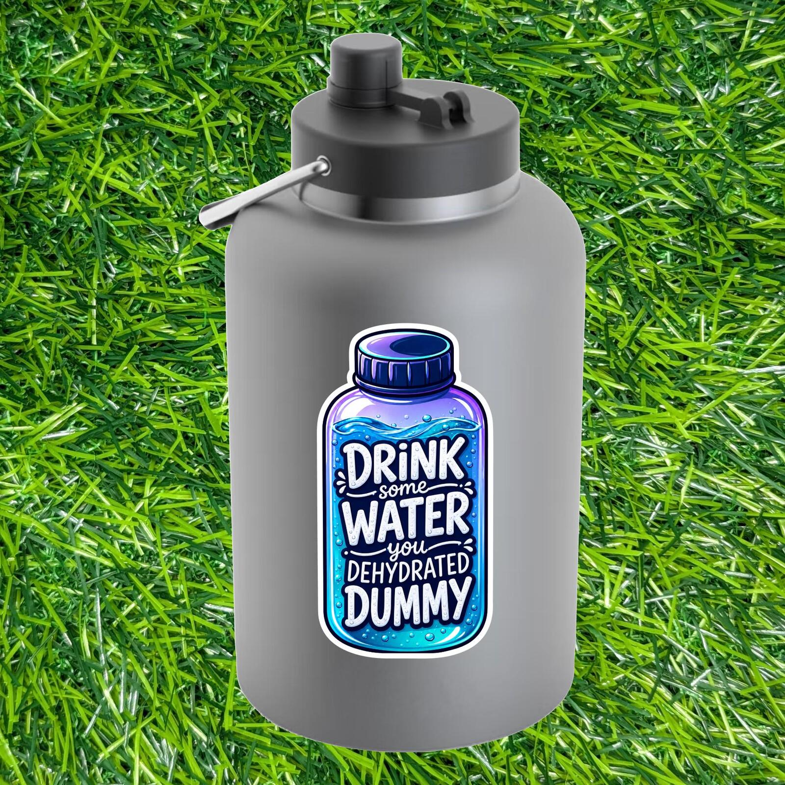 Drink Some Water Sticker Hydration Bottle Dehydrated Dummy Decal Nurse Gym Reminder Tumbler