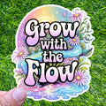 Grow With The Flow Sticker Floral River Decal Daisy Butterfly Nature Self Care Garden