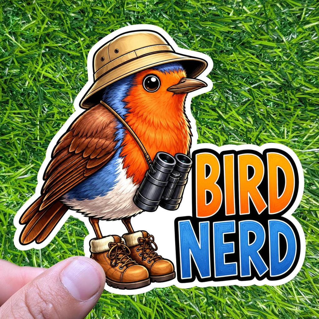 Bird Nerd Sticker Birdwatching Binoculars Decal Nature Finder Field Researcher