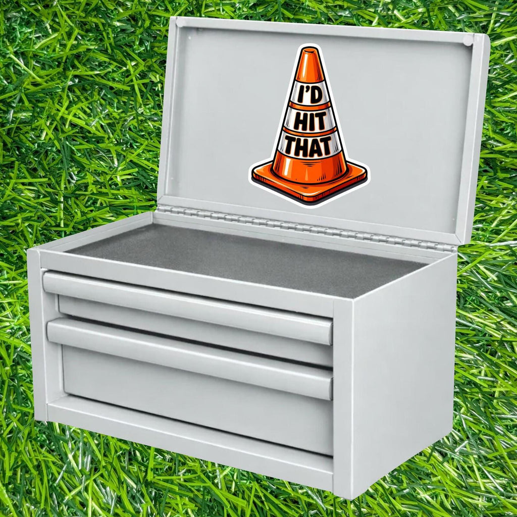I'd Hit That, Traffic Cone Sticker, Funny Driver Decal, Car Humor Bumper Sticker