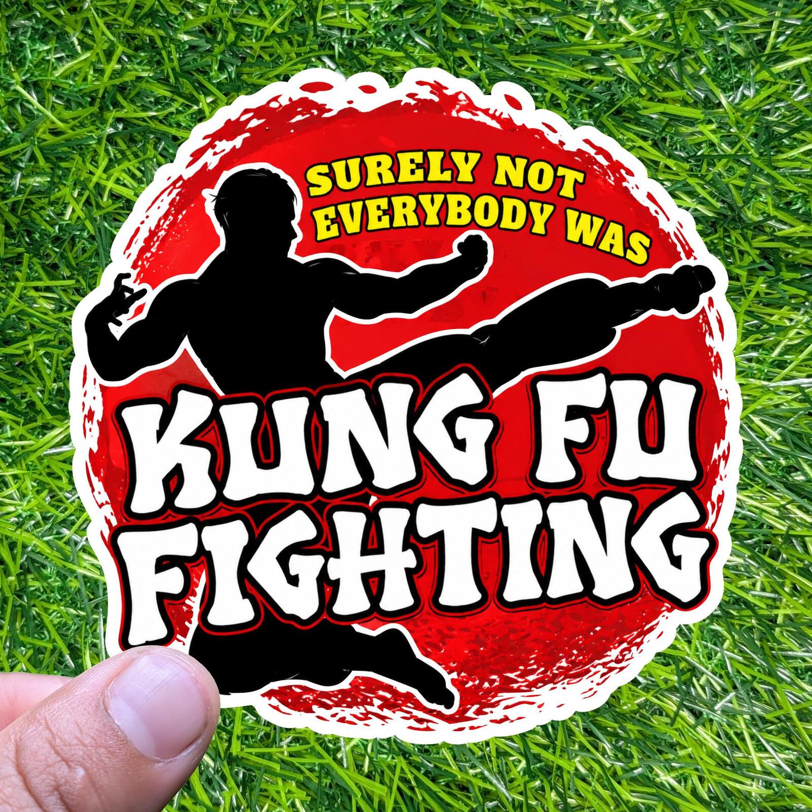 Surely Not Everybody Was Kung Fu Fighting Sticker Martial Arts Decal Retro Song