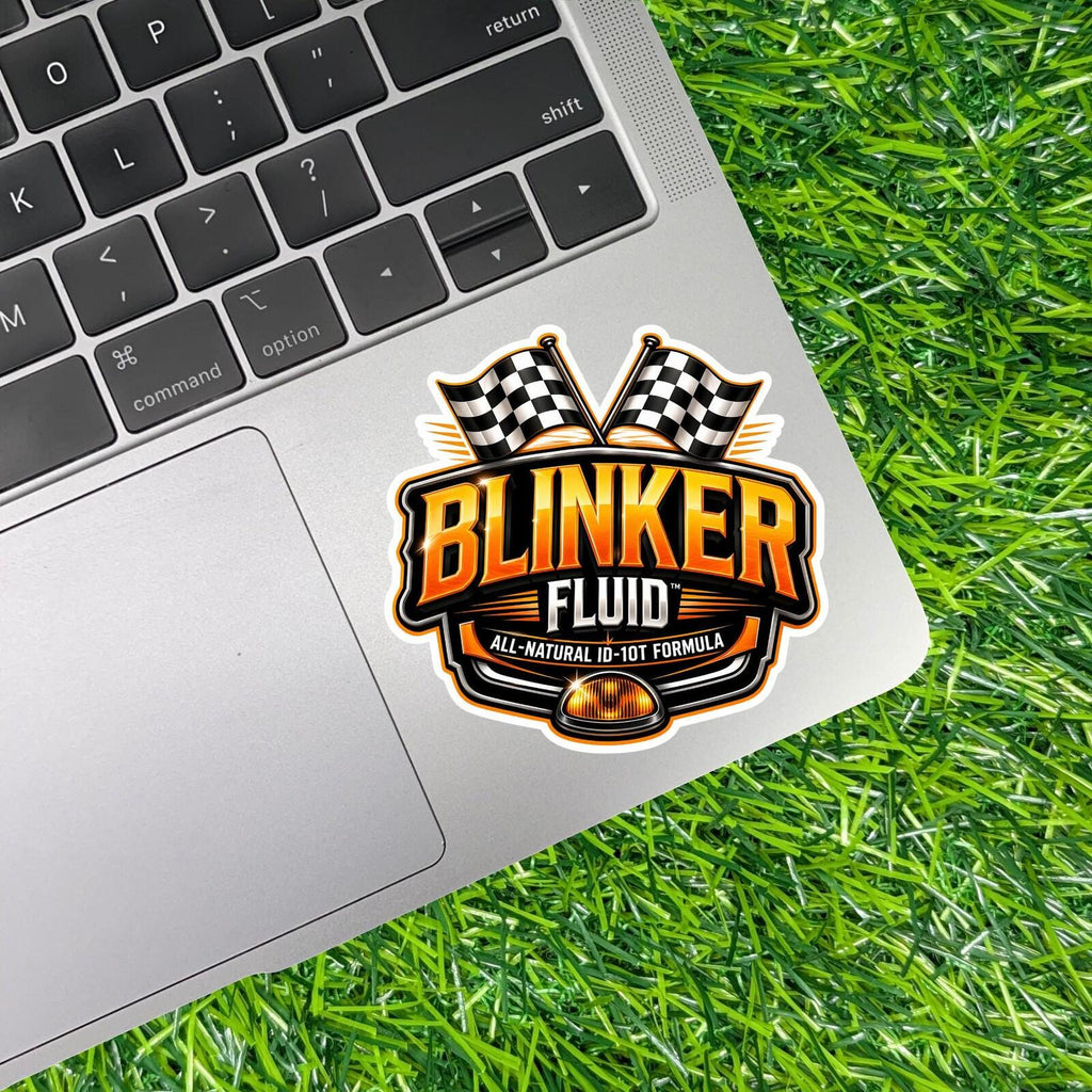 Blinker Fluid All-Natural ID-10T Formula Sticker, Racing Mechanic Decal