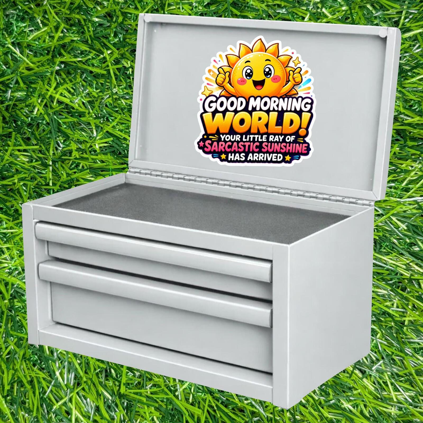 Good Morning World Sarcastic Your Little Ray of Sunshine Has Arrived Sun Sticker