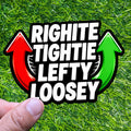 Righty Tighty Lefty Loosey Sticker, Trades Humor Toolbox Decal, Mechanic Gift