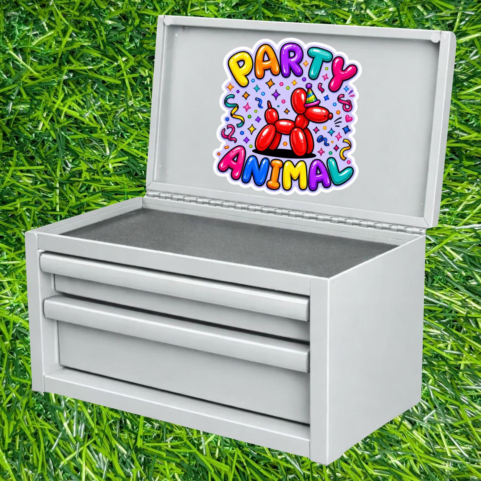 Party Animal Sticker Balloon Dog Decal Birthday Celebration Confetti Colorful Pet Lover Planner Laptop