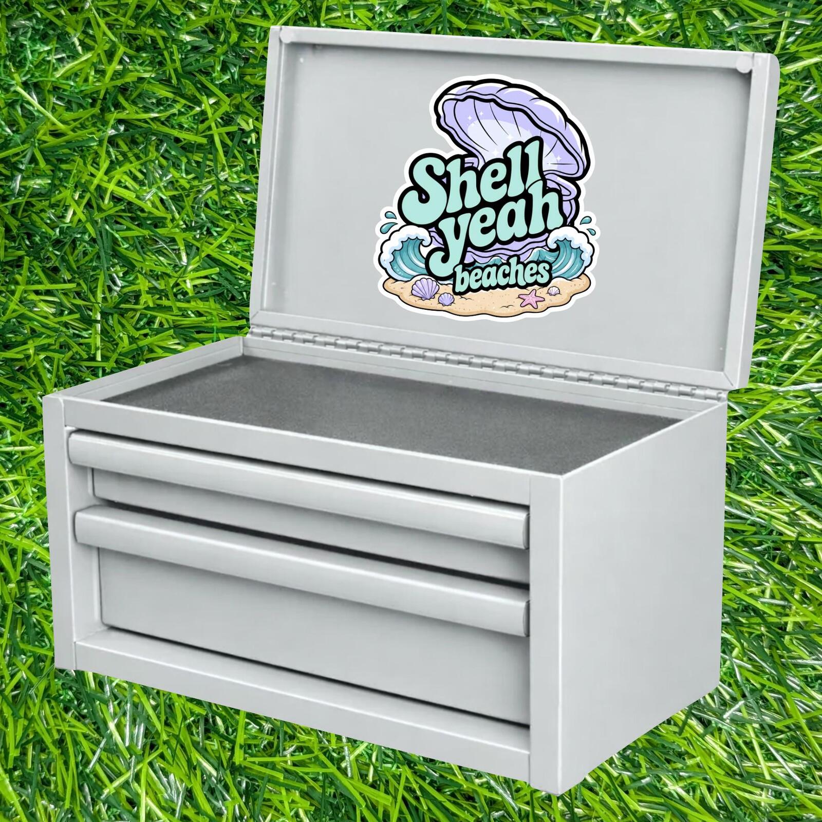 Shell Yeah Beaches Sticker Ocean Seashell Wave Decal Coastal Summer Beach Lover Mermaid Vibes