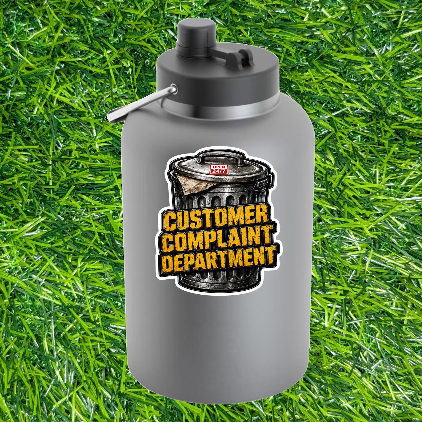 Customer Complaint Department Trash Can Sticker Service Decal Office Retail