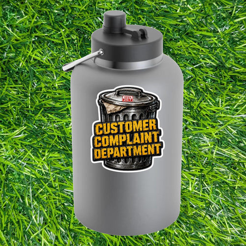Customer Complaint Department Trash Can Sticker Service Decal Office Retail
