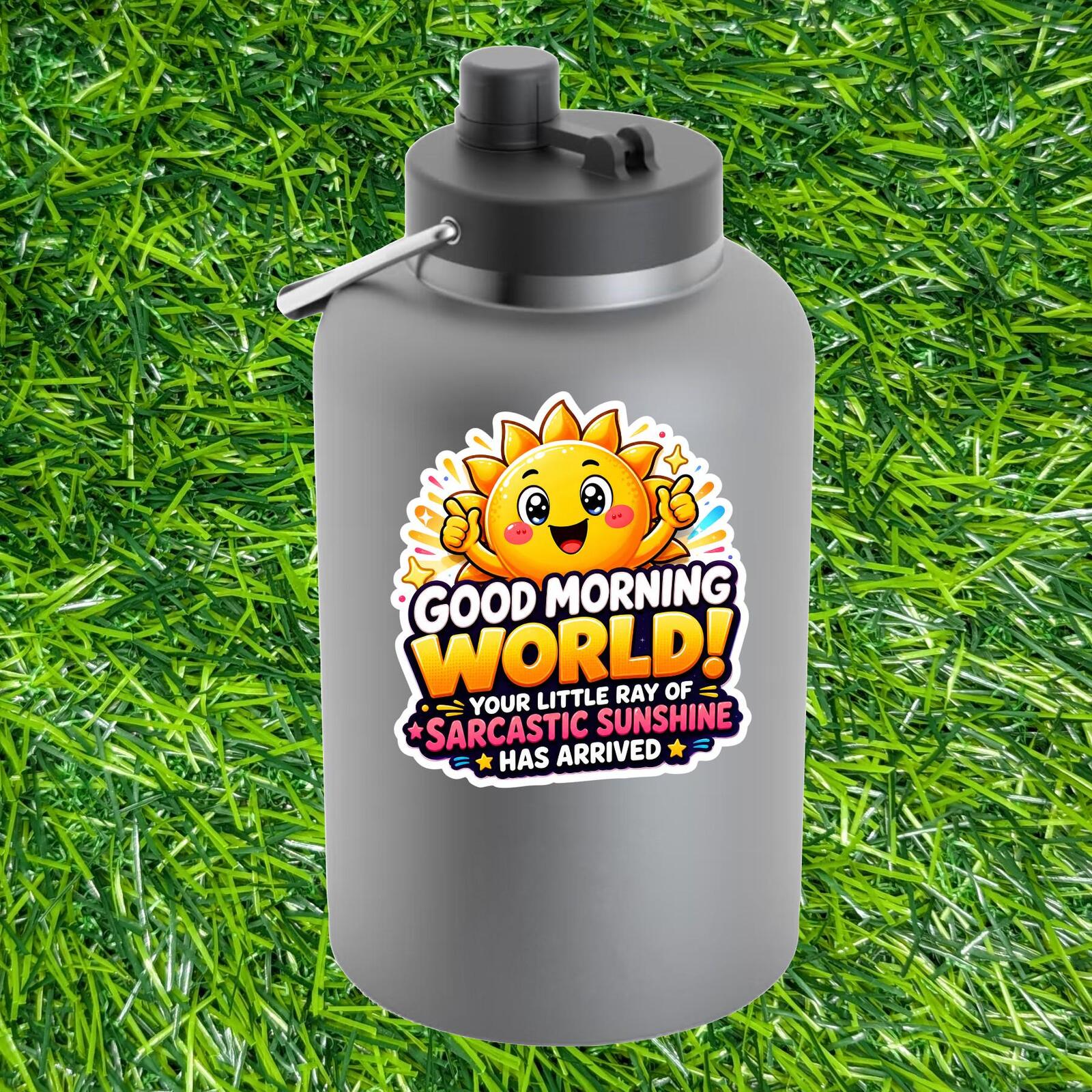 Good Morning World Sarcastic Your Little Ray of Sunshine Has Arrived Sun Sticker