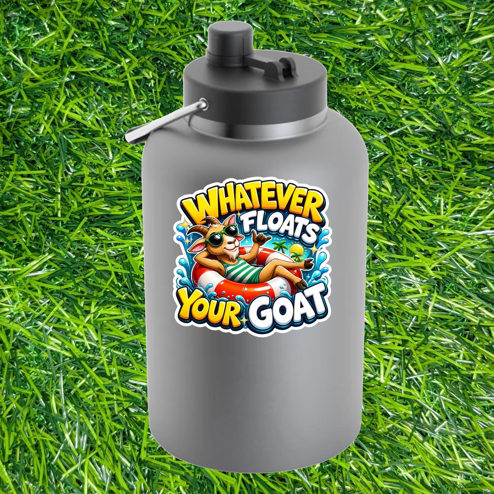 Whatever Floats Your Goat Decal Sarcastic Summer Laid Animal Cool Pool Float