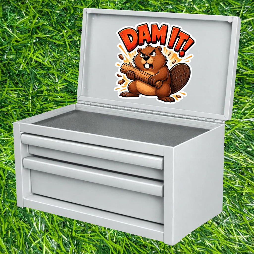 Dam It Beaver Sticker, Angry Animal Decal Humor Nature Lover Damn Vinyl Joke Pun