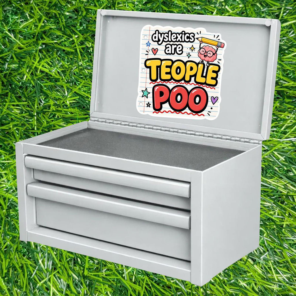 Dyslexics Are Teople Poo Sticker Neurodiversity Decal Brain Pencil Spelling