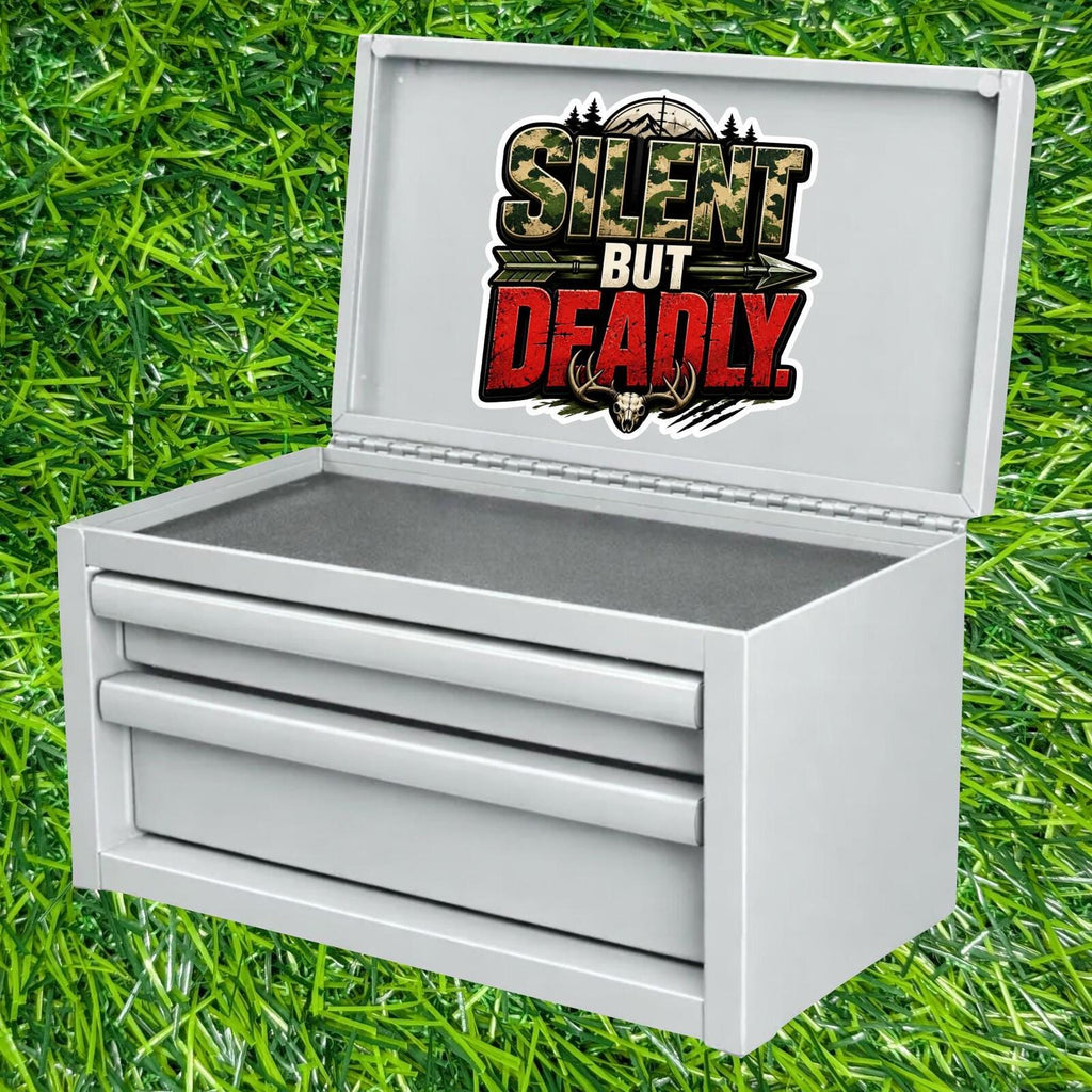Silent But Deadly Bowhunter Decal Camo Deer Skull Arrow Archery Sticker Hunting