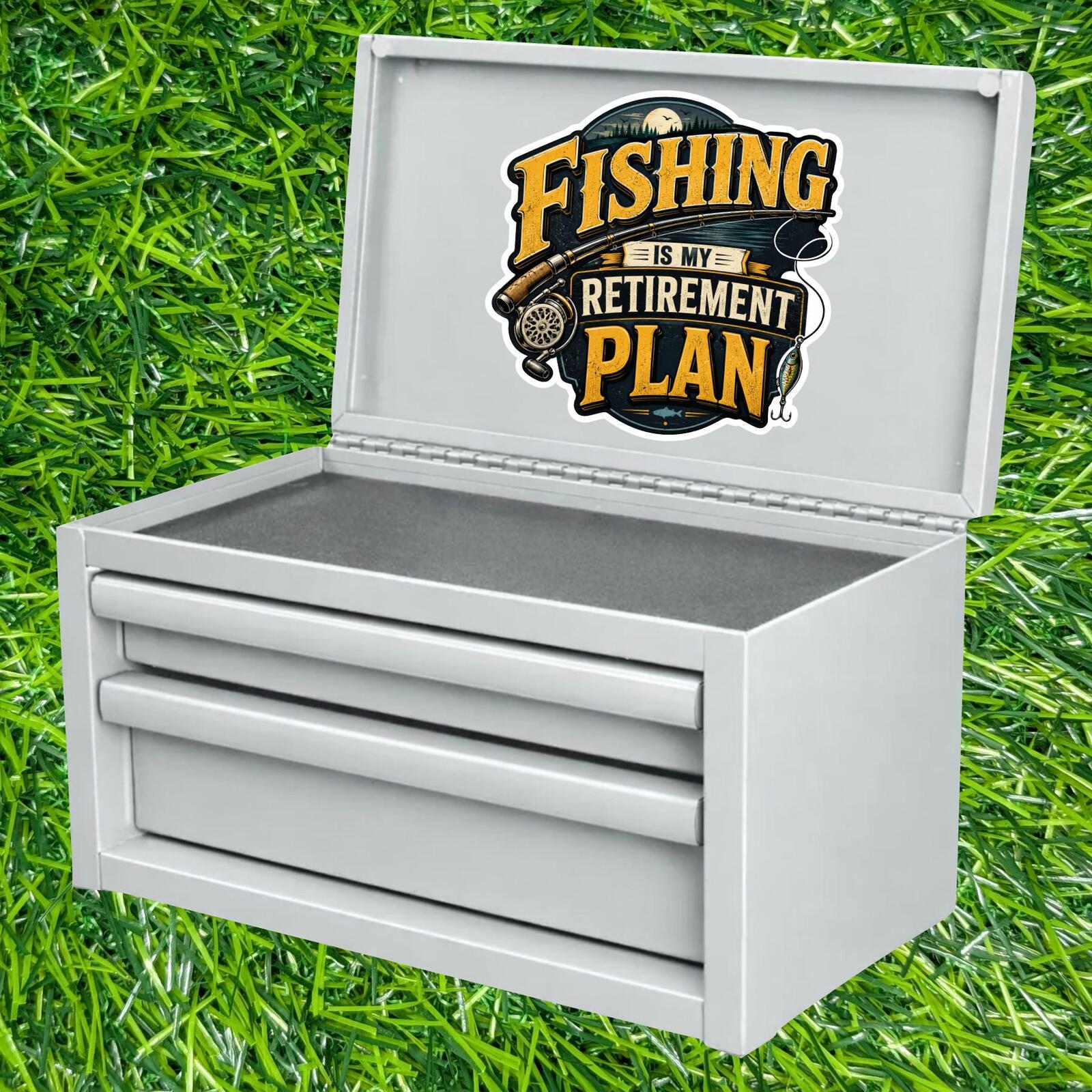 Fishing Retirement Plan Sticker Angler Decal Lake Boat Rod Reel Lure Fisherman Outdoors Cabin
