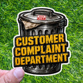 Customer Complaint Department Trash Can Sticker Service Decal Office Retail