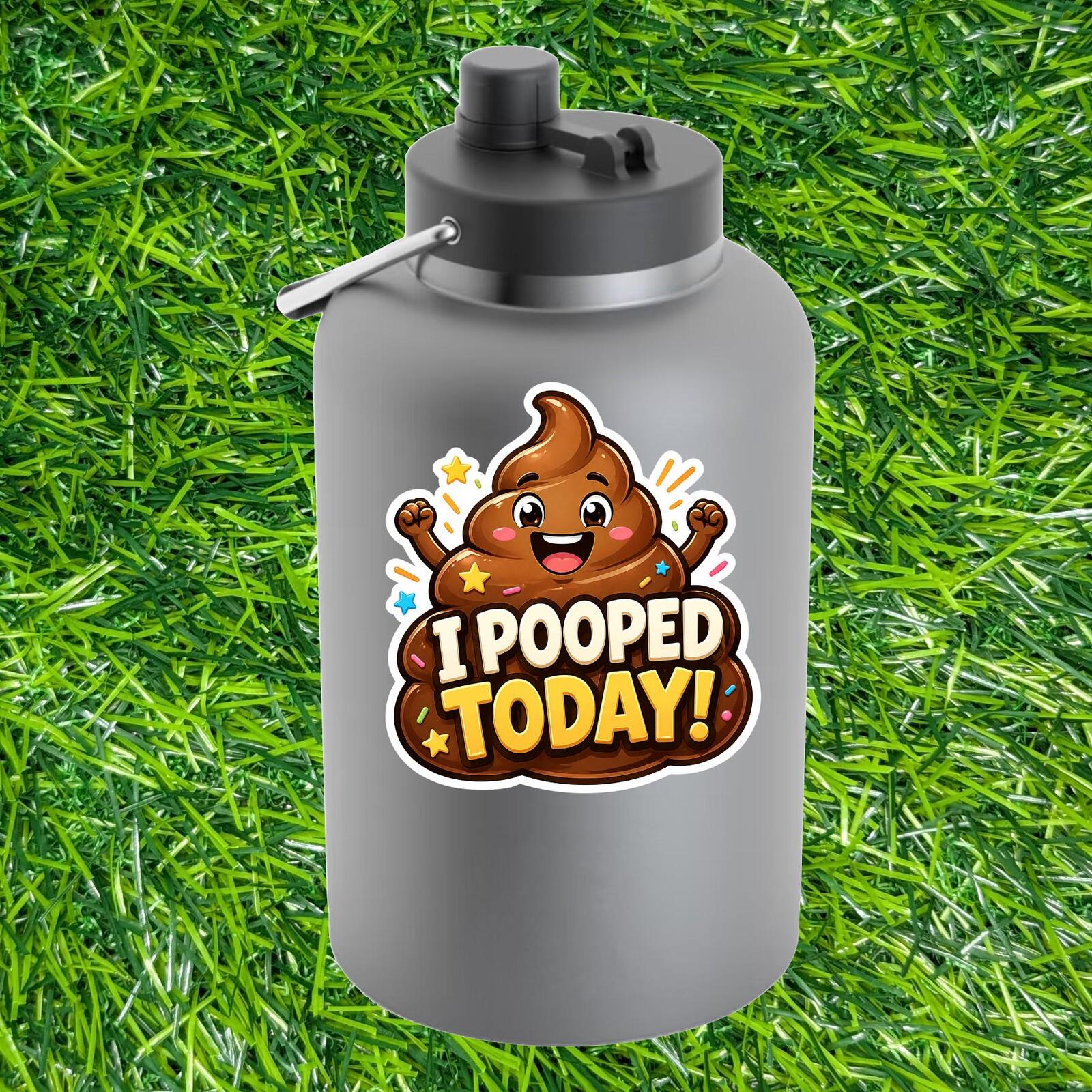 I Pooped Today Sticker, Bathroom Humor Decal, Potty Achievement, Gross Poo Emoji