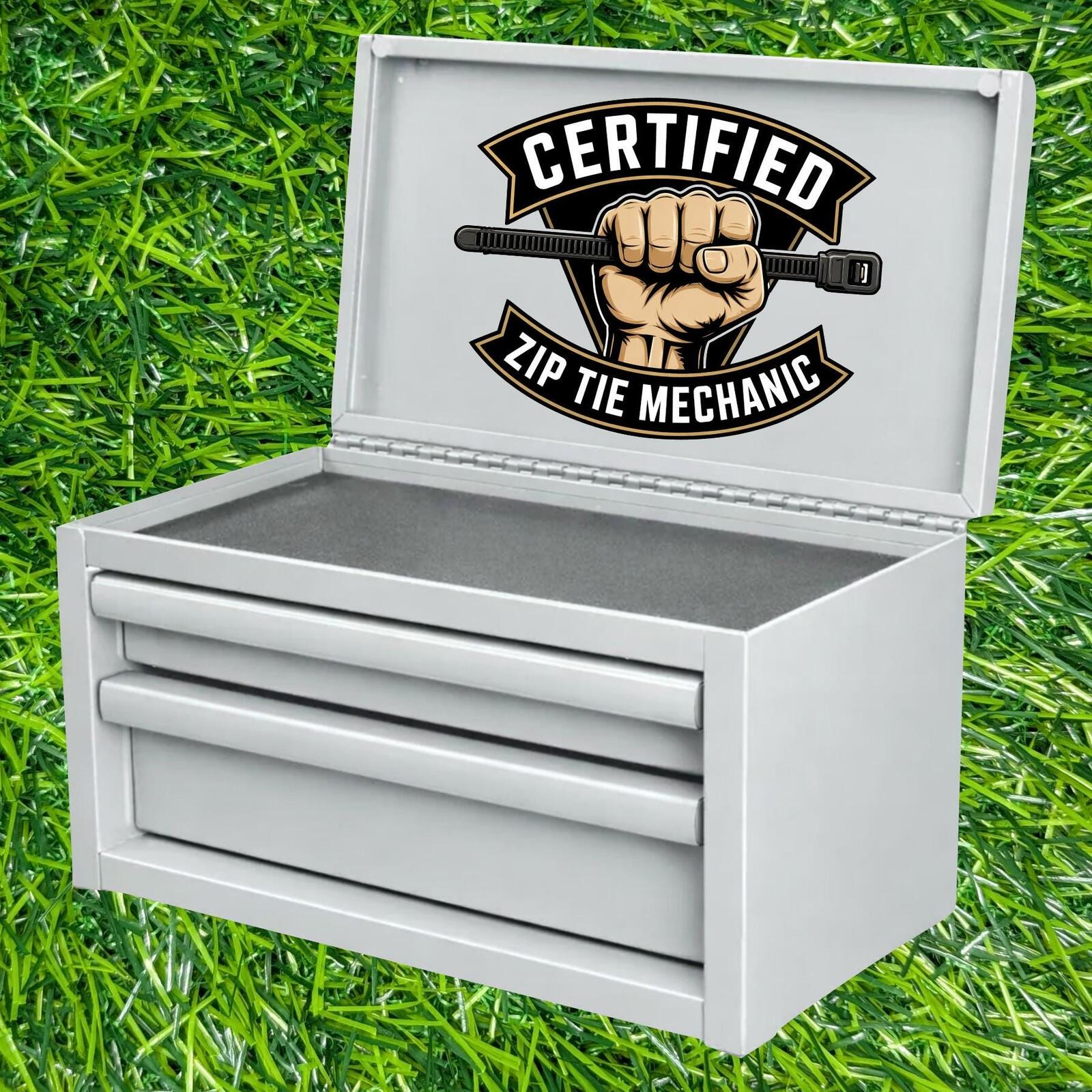 Certified Zip Tie Mechanic Sticker, Funny Car Repair Decal, DIY Garage Humor