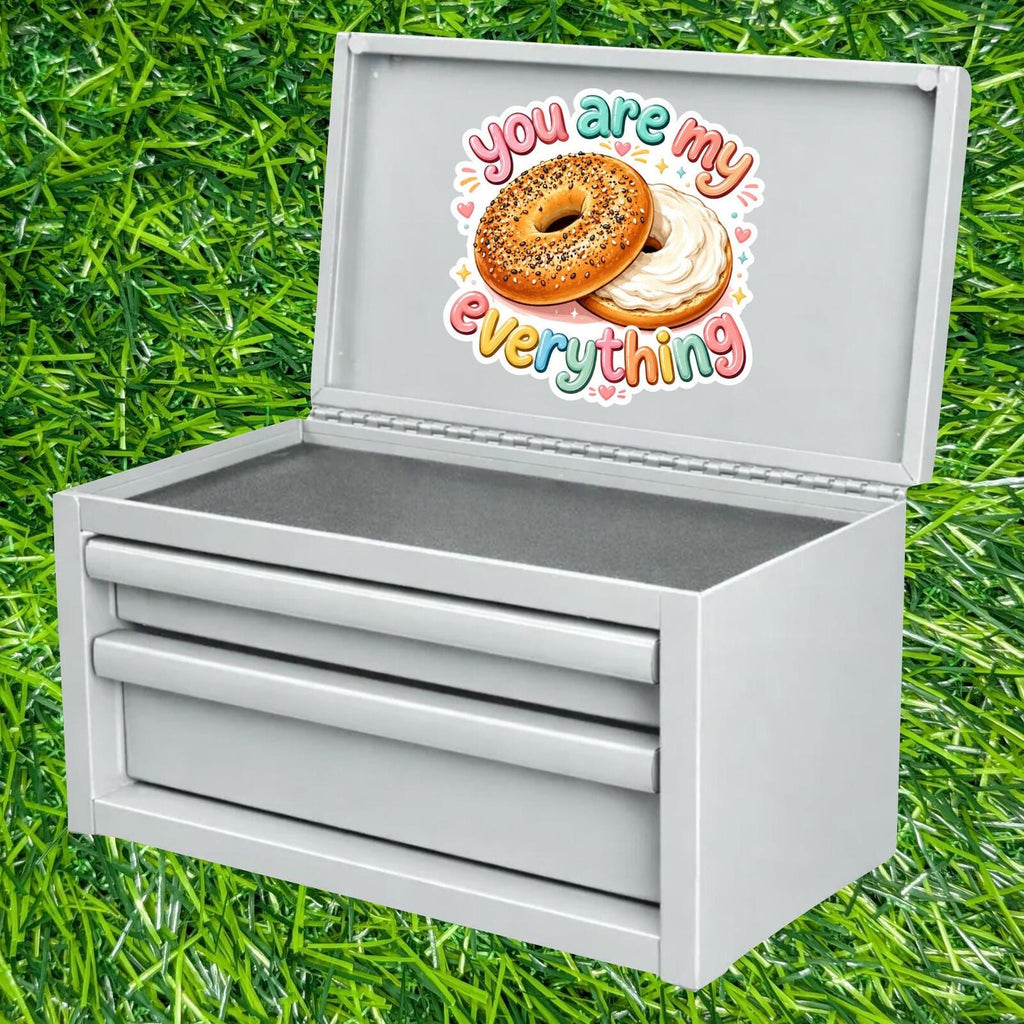 You Are My Everything Bagel Cream Cheese Decal, Brunch All Food Love Pun Sticker