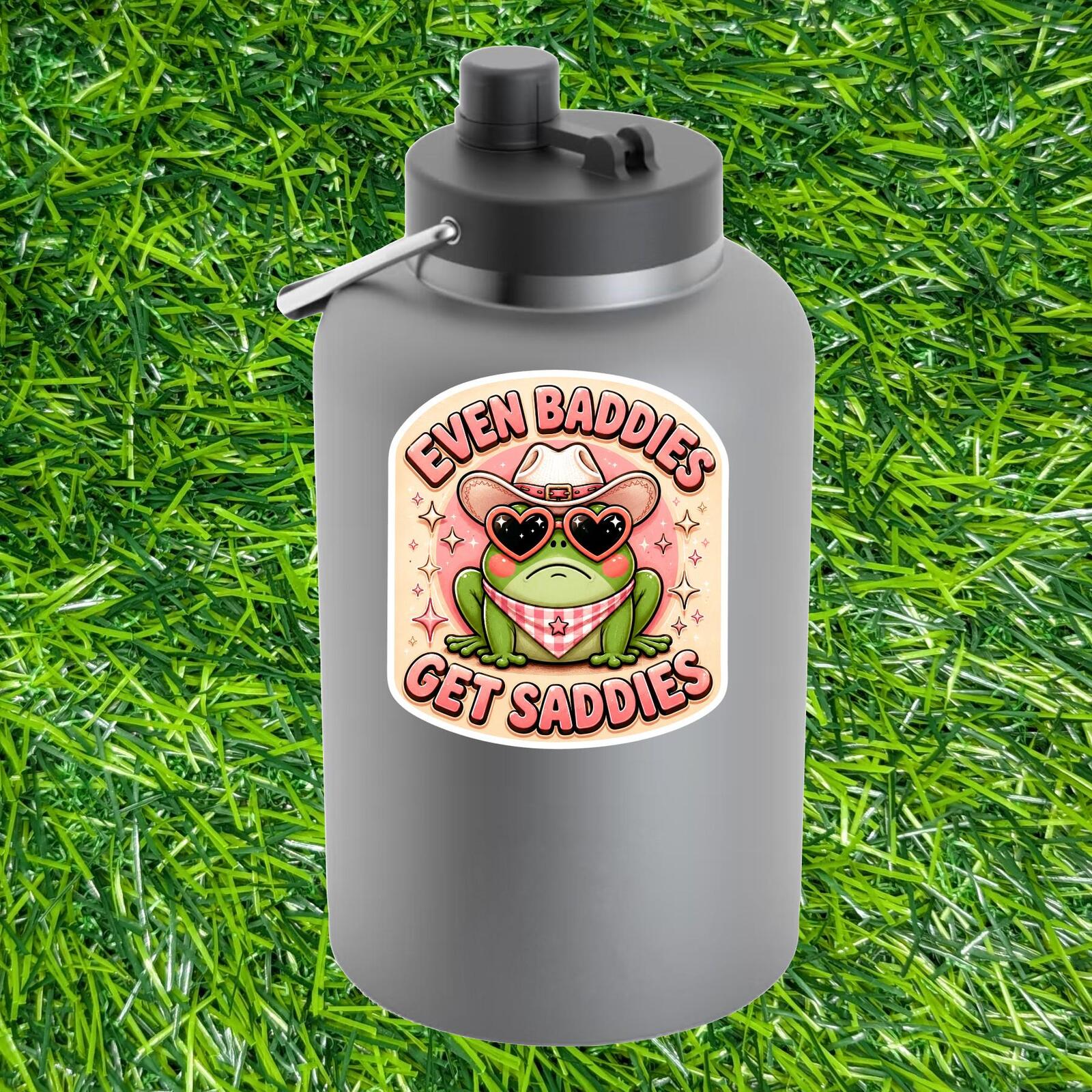Even Baddies Get Saddies Frog Sticker Cowgirl Decal Cute Western Sad Girl Mood Humor