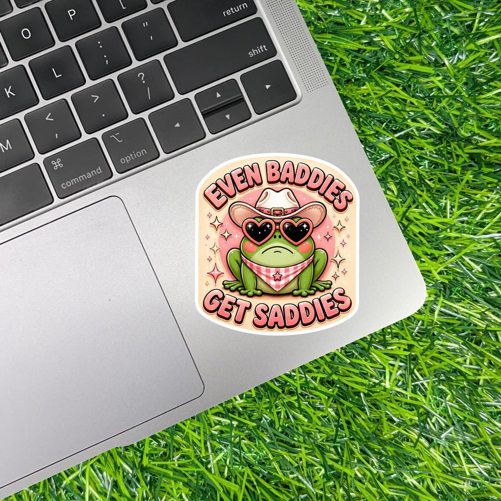 Even Baddies Get Saddies Frog Sticker Cowgirl Decal Cute Western Sad Girl Mood Humor