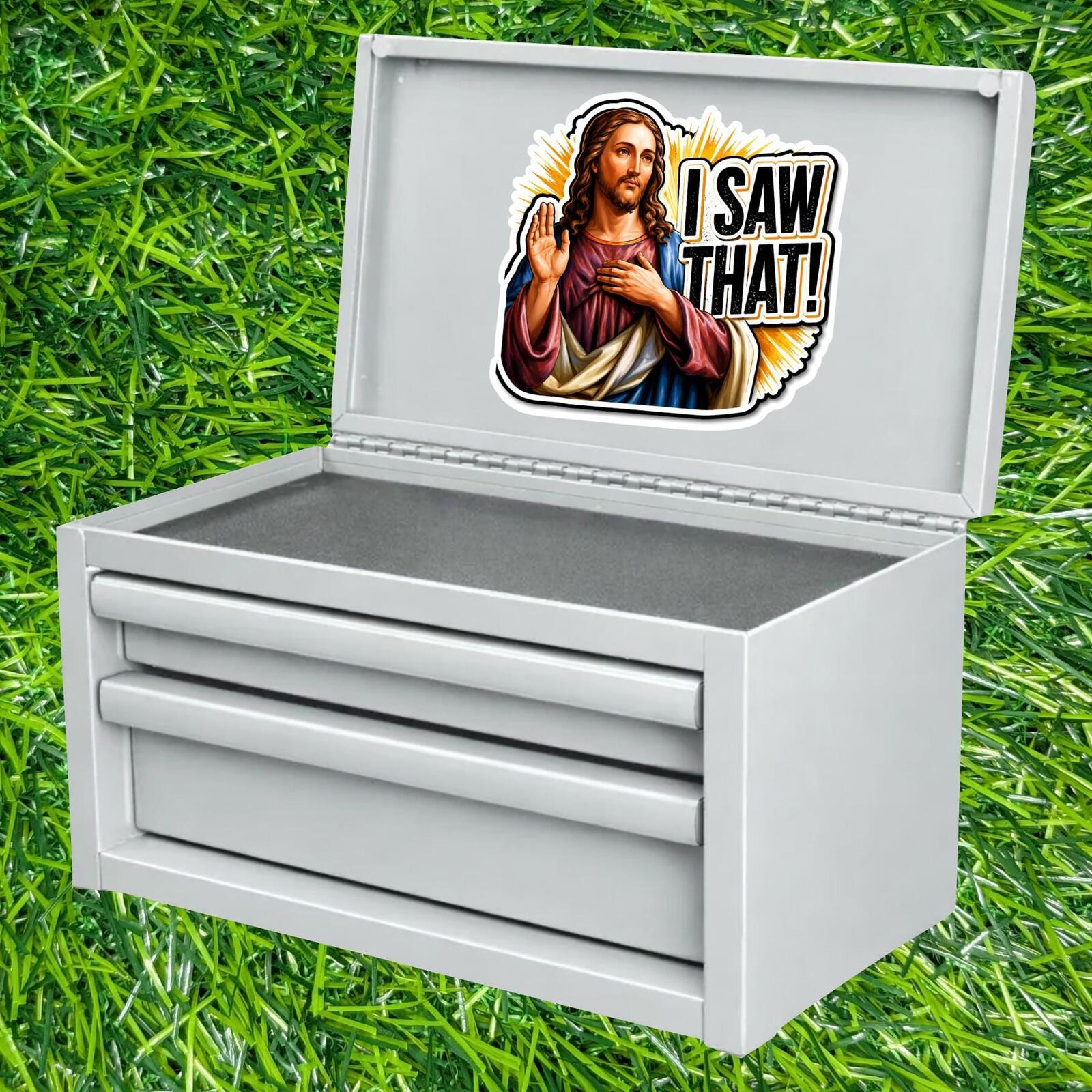I Saw That Jesus Sticker, Funny Religious Decal, Christian Meme Vinyl Faith