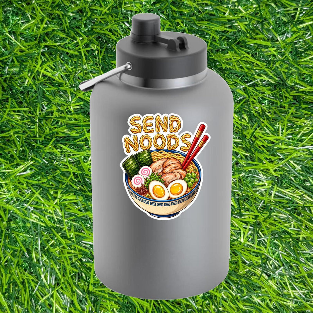 Send Noods Ramen Noodle Bowl Decal Sarcastic Japanese Food Chopsticks Sticker