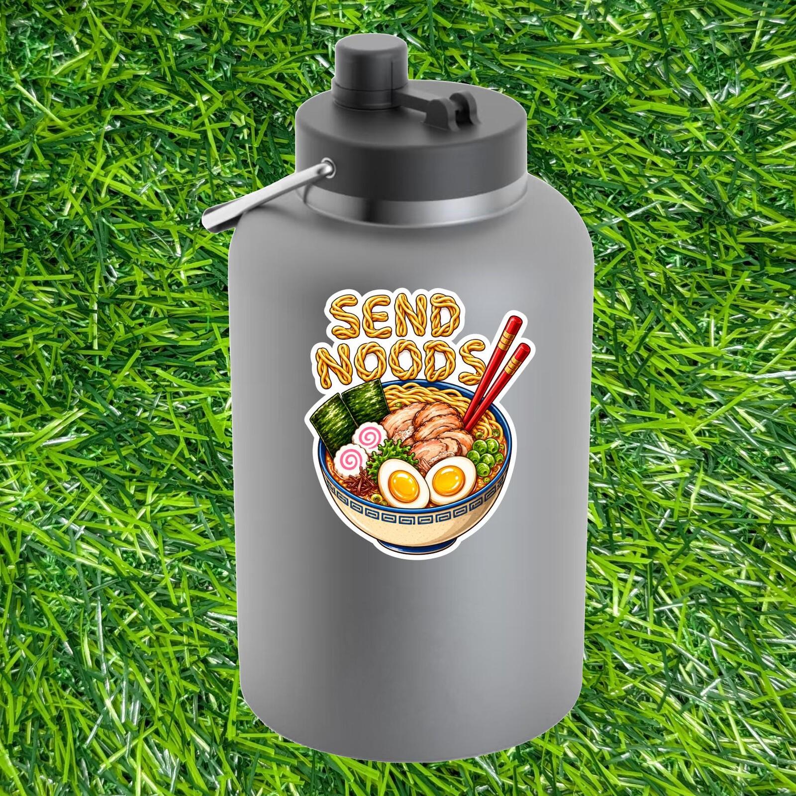 Send Noods Ramen Noodle Bowl Decal Sarcastic Japanese Food Chopsticks Sticker