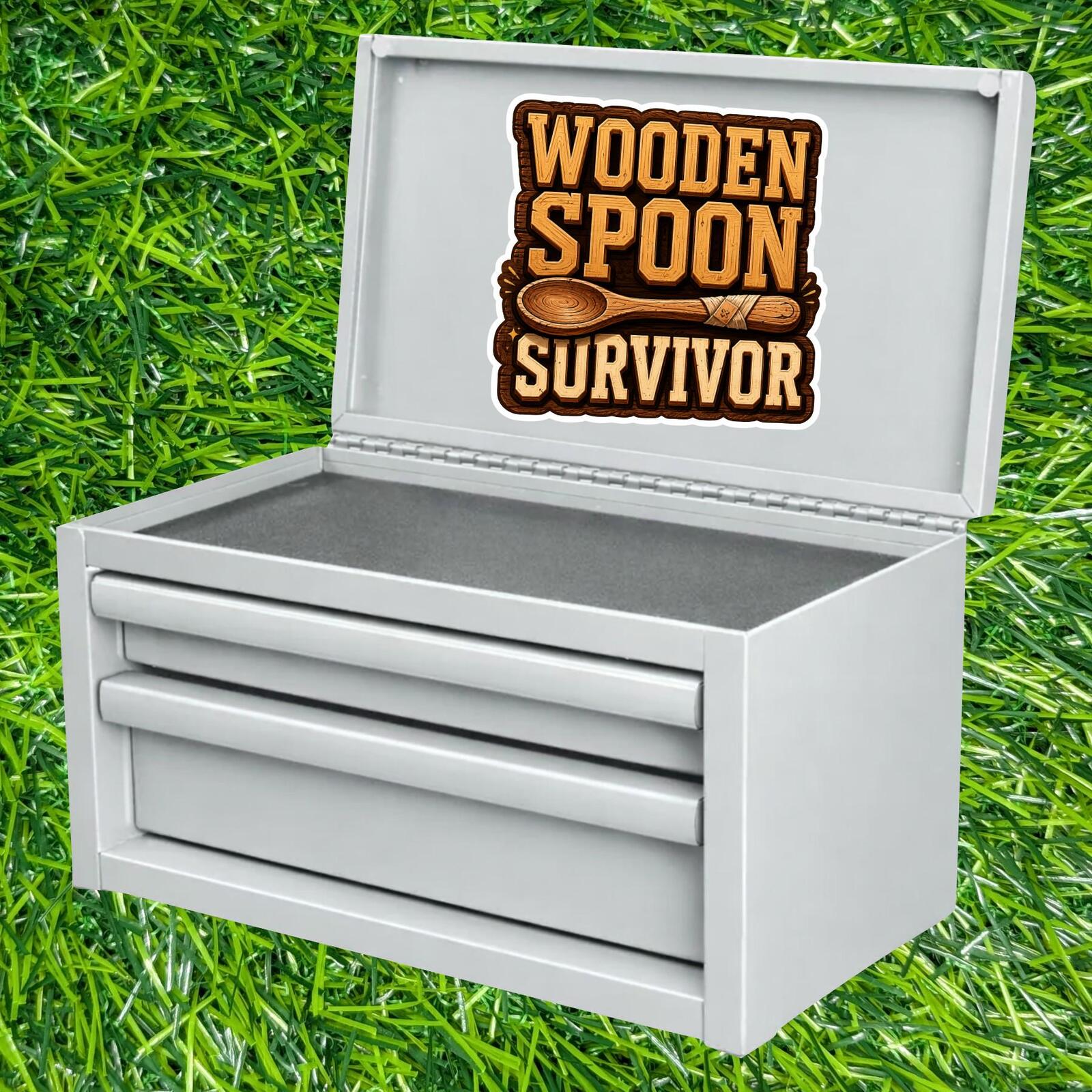 Wooden Spoon Survivor Sticker Childhood Discipline Kitchen Decal Retro Parenting