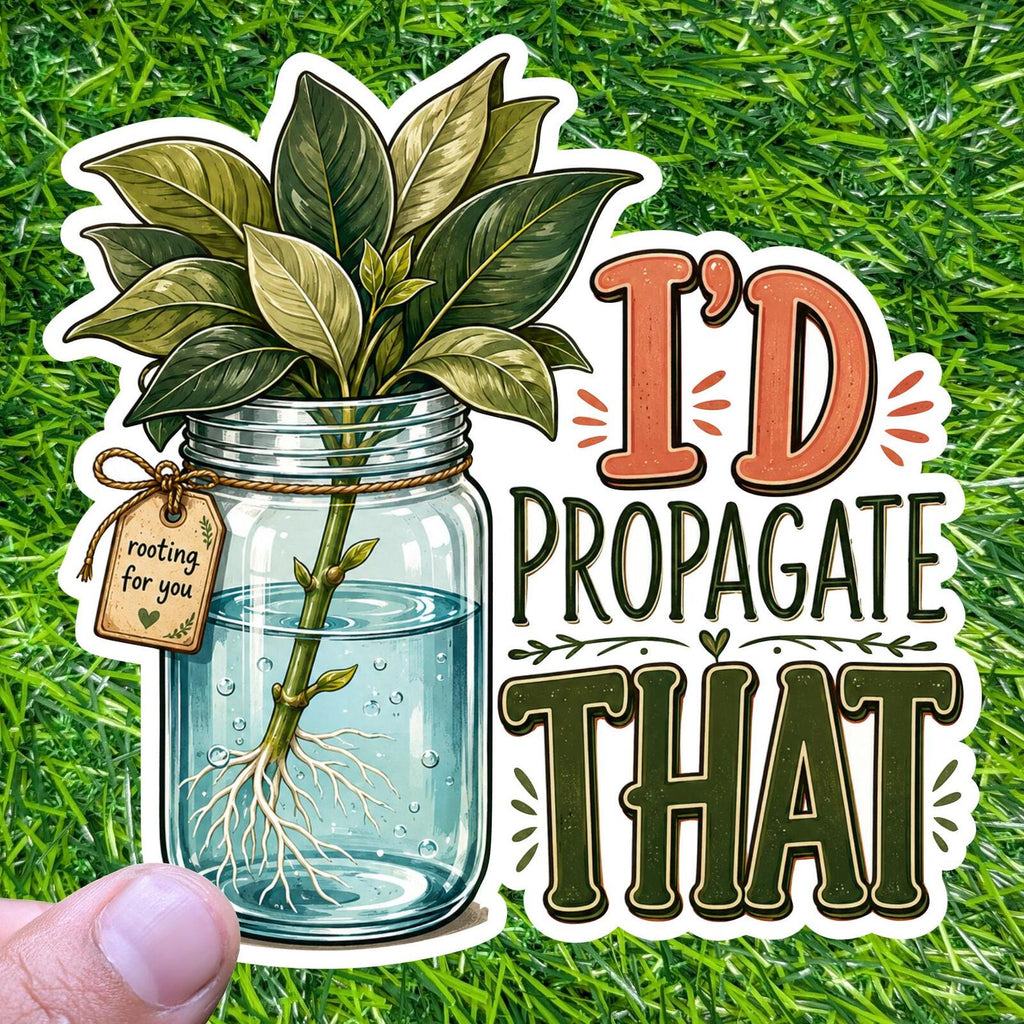 I'd Propagate That Plant Sticker Houseplant Cutting Jar Decal Rooting Green Thumb Gardener Friend