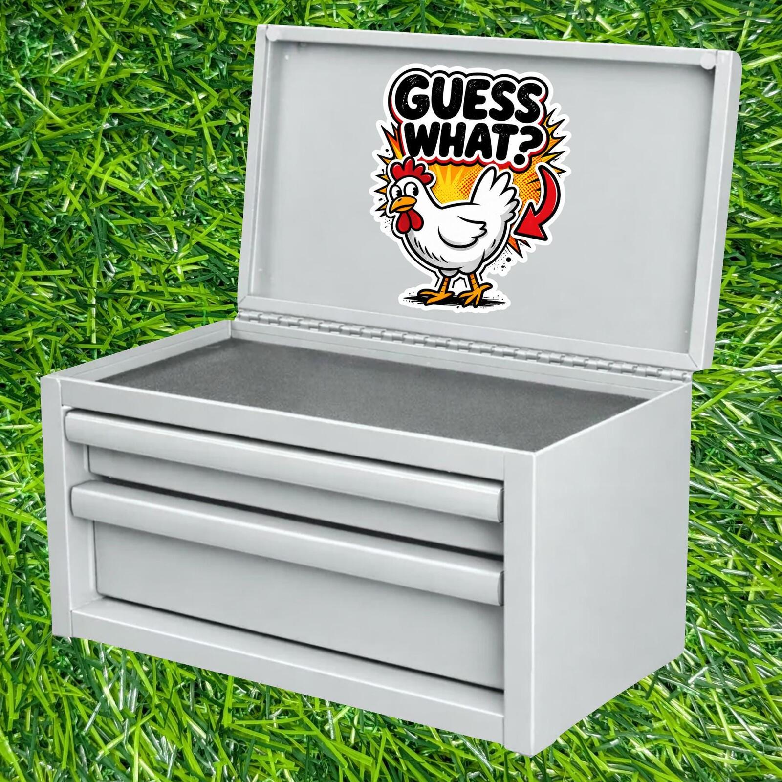 Guess What Chicken Butt Sticker, Farm Humor Gift, Silly Joke Backyard Kid Decal