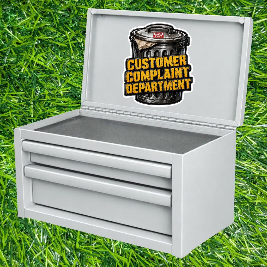 Customer Complaint Department Trash Can Sticker Service Decal Office Retail