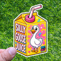 Silly Goose Juice Box Decal, Kawaii Duck 100 Humor Sticker Quirky Animal Carton