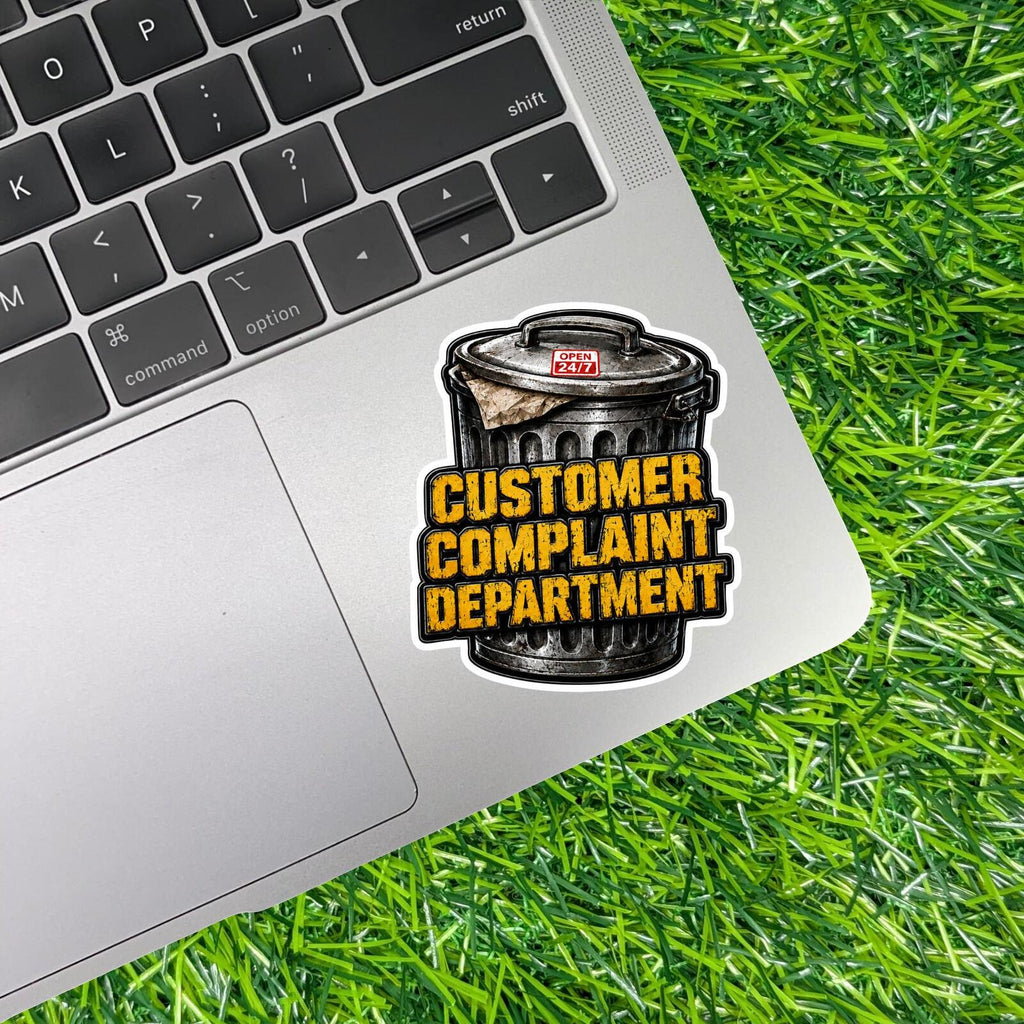 Customer Complaint Department Trash Can Sticker Service Decal Office Retail